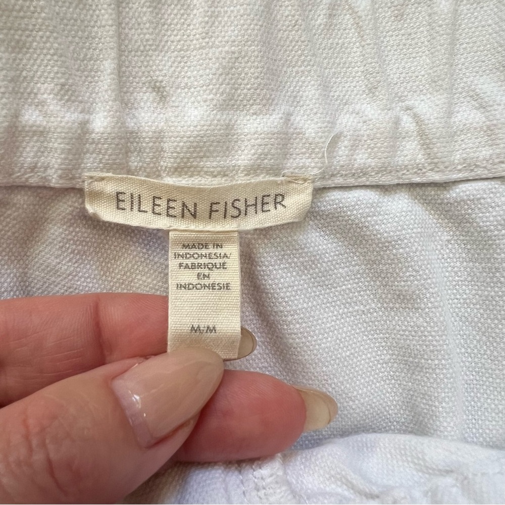Eileen Fisher Women’s Cream White Cargo Ankle Pants Size Medium - Picture 6 of 7
